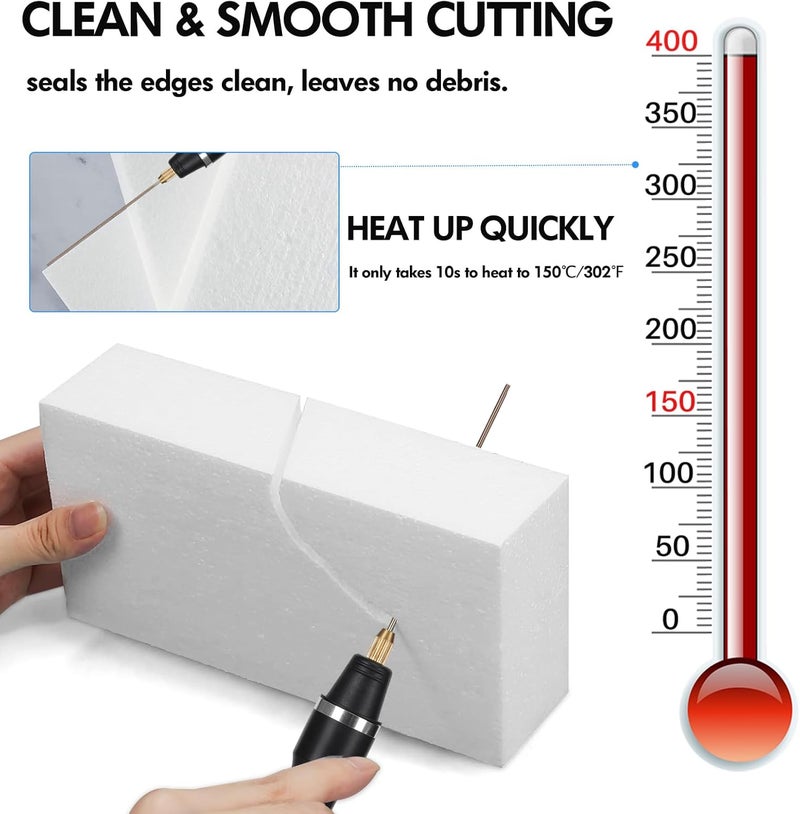 Jhua 4-in-1 Foam Cutter Set Hot Wire Knife Foam Cutter Tool Styrofoam Cutter Foam Board Cutter Electric Styrofoam Cutting Tool with 4 Cutting Machine Pen for Styrofoam Foam Cutting Arts Handcraft DIY - Image 2